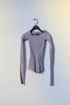 Marc Le Bihan Silk Shrink Classic Long Sleeve Base Top 26900 Series French Handmade MLB-26900-ZLL Violet/Earth